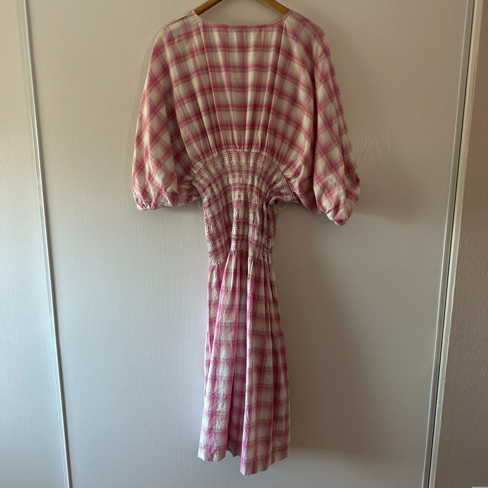 NICHOLAS Revolve Smocked Panel Dress Peony 100% Cotton Size US 16 - Picture 7 of 10